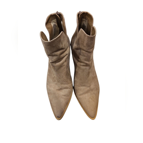 Abound SZ 9.5 Cowgirl Chic Tan Callan Bootie Back Zip 3.5" Block Heel 4.5" Shaft - Picture 4 of 9